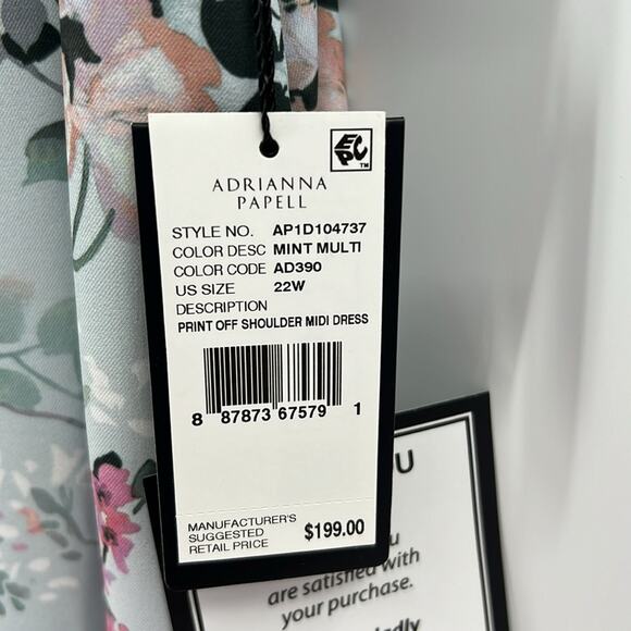 Adrianna Papell Floral Off-Shoulder Midi Dress - Picture 5 of 11